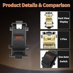 Orange LED Passenger Side Power Window Switch for 2007 For 07-15 Yaris(Orange)