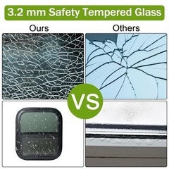 RV Window – Sliding Teardrop Style, DOT-Certified Tempered 14″x16″ Vertical