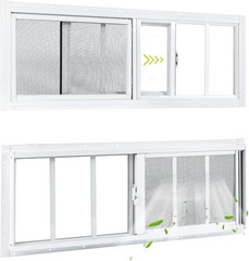10″X29″ 2 Pack Shed Sliding Windows, White | Transom Window with Tempered Glass,