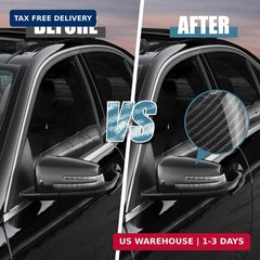 X AUTOHAUX Pair New Exterior Rear View Mirror Housing Door Wing Mirror Covering