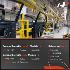 Power Window Regulator with Motor Compatible with Honda Front Passenger (RH)