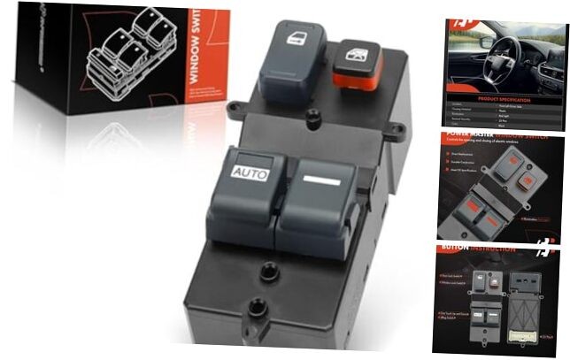 Master Power Window Switch Compatible with Honda Accord 2003 2004, Coupe,