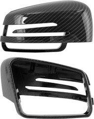 Pair New Exterior Rear View Mirror Housing Door Wing Mirror Covering Cap Carbon