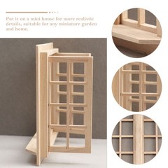 Mini House Adornment Mini Blank Window Model Uncolored Wooden Window