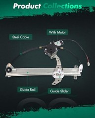 Passenger Side Power Window Regulator With Motor Fit Front Right Black/White