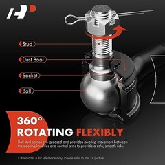 2 x Front Outer Tie Rod Ends, Compatible with Mini Cooper 2007-2015