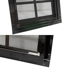 2 Pack 12×18 Shed Windows with Black Frame, Tempered Glass & Screen for Coop, Ga