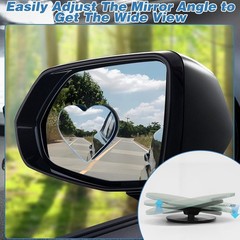2Pcs Heart Shaped Blind Spot Mirrors Side Mirror Blindspot A Color: Heart-2Pcs