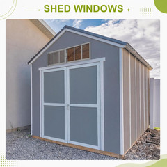 2 Pack 10″ X 29″ Shed Windows, White Aluminum Sliding Frame with Tempered Glass,