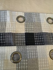 Two Piece Valances Or For Two Windows Checkered Brown Black White And Cream