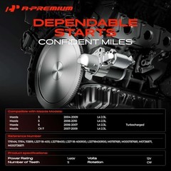 Starter Motor Compatible with Mazda 3 04-09, 5 06-10, 6 06-07, CX-7 07-09, L4