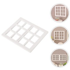 8 Pcs Mini Wooden Window Frame Models Dollhouse Craft Accessories Diy Decoration