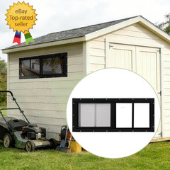 2 Pack Shed Windows, 10″X 18″ Black Sliding Window Suitable for Chicken Coop, Sh