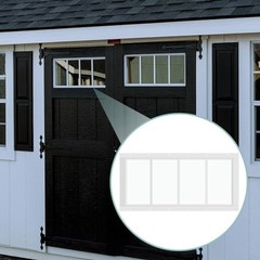 2 Pk 10”x23” White Flush Mount Shed Window with Tempered Glass Household