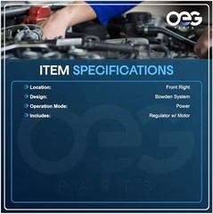 OEG Parts New Window Regulator W/Motor Front Passenger Side Right RH