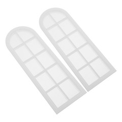 2Pcs Durable White Dollhouse Mini Window Frames for DIY Plastic Furniture Decor