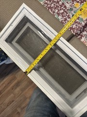 Hopper Vent Screened Vinyl Window 8 x 17.5 Inches White Pack of 1