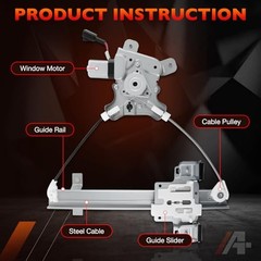 741-390 Rear Left Driver Side Window Regulator with Motor (2 Rear Driver Side