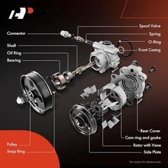Power Steering Pump, with Pulley, Compatible with Mitsubishi Outlander 2004