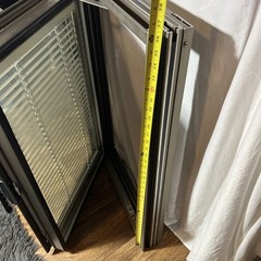 Euro Aluminum casement Windows, magnetic blinds, tempered glass, 24x36x3 1/2