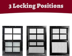 18″ x 27″ Black Shed Windows 2-Pack with Tempered Glass for Coop & Garage