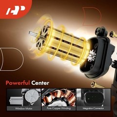Electric Power Window Regulator with Motor Compatible with Honda Front Driver