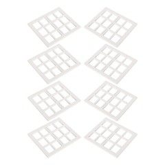 8Pcs Mini DIY Wooden Window Frames Reusable White Doll Craft Accessories