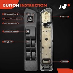 Power Window Switch MR601856 for Mitsubishi Pajero Pinin 98-07 Front Left