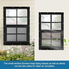 2 Pack 18″x23″ Black Flush Mount Shed Windows with Tempered Glass & Screen – Ide
