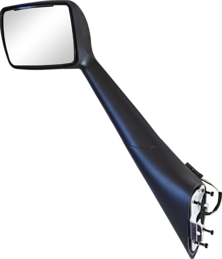 Replacement for Peterbilt 579 Hood Mirror Black Assembly with Heater LH side