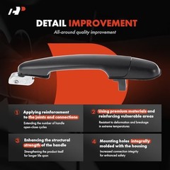 Rear Left Driver Side Exterior Door Handle Compatible with Kia Amanti 2004