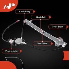 Power Window Regulator with 2-Pin Connector Motor Front Front Passenger (RH)