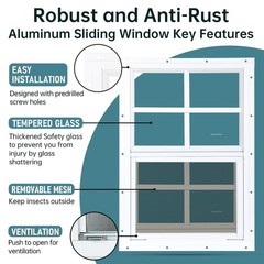 2 Pack 12″x18″ Flush Mount Shed Windows – Tempered Glass & Fiberglass Screen for