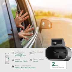 Power Window Regulator With 2-Pin Motor Assembly Front Passenger Side