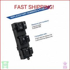 Obaee Master Power Window Switch Compatible with Kia Optima 2.0 L 2.4 L 2014 201