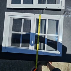 2 Pack 12×18 White Flush Mount Shed Windows Safety Glass Vertical Slider New