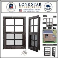 Elegant 2-Pack Flush Mount Shed Windows 12×18 with Tempered Glass Brown Finish