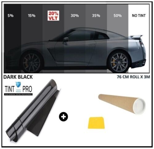 Black Car Window Film Pro Scratch Pro Dark Smoke Color 20%