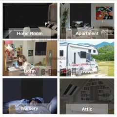 Portable Blackout Curtains Blackout Blinds for Windows Room + Hook & Loop Tapes