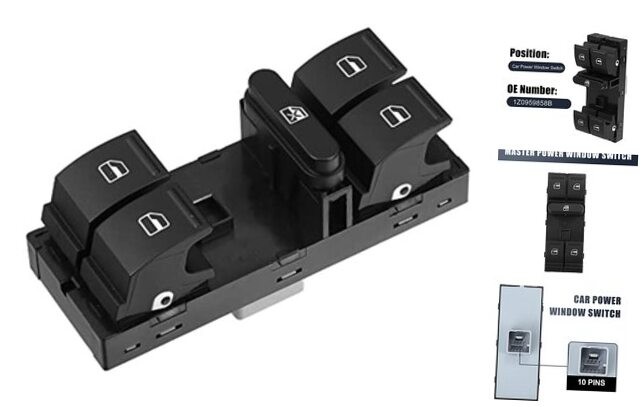 Front Left Master Power Window Switch Replacement for 03-14 Skoda Octavia