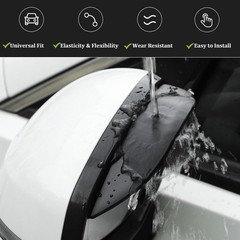 Car Rearview Rain Eyebrow Shield, Car Mirror Rain Protector Color: Solid Black