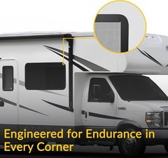 2x Screen Corner Black ABS, 1-11/16″ Radius Corner Connector for RV Window