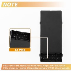 Front Left Driver Power Window Switch for Nissan Altima 2.5L 2009-2013 Black