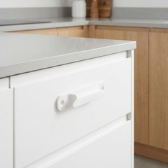 Durable White Plastic Sliding Door Pull Handles for Furniture and Cabinets