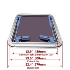 Boat RV Camper Square Aluminum Alloy Porthole Window Deck Plate Hatch Cover Lid
