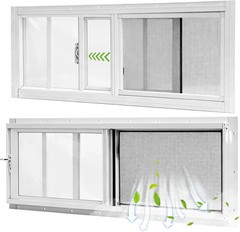 Shed Windows 2 Pack, 10″X29″ Sliding Windows Transom Window with Tempered Glass