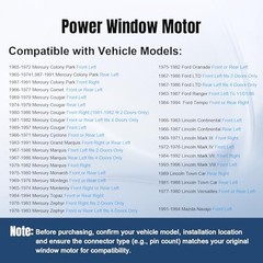 Driver Left Side Power Window Lift Motor 742-250 Compatible with Driver Side