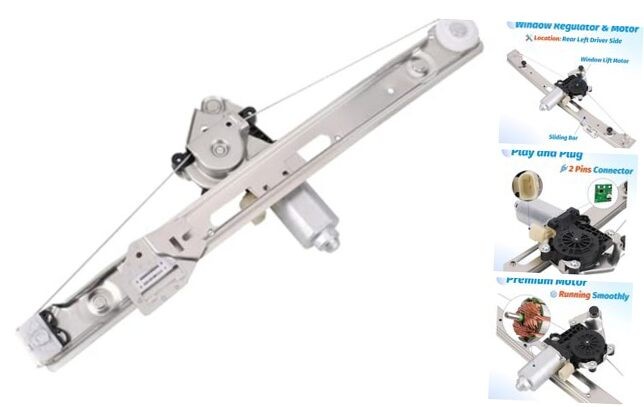 Rear Left Driver Side Power Window Regulator with Motor Compatible with 1999