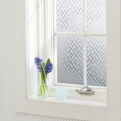 1 Pack Reusable Silver Window Privacy Film Non Adhesive Frosted Decorative Film