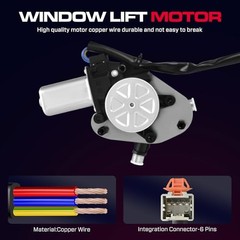 Front Driver Side Power Window Regulator with Motor (6 Pins) Front Driver (LH)